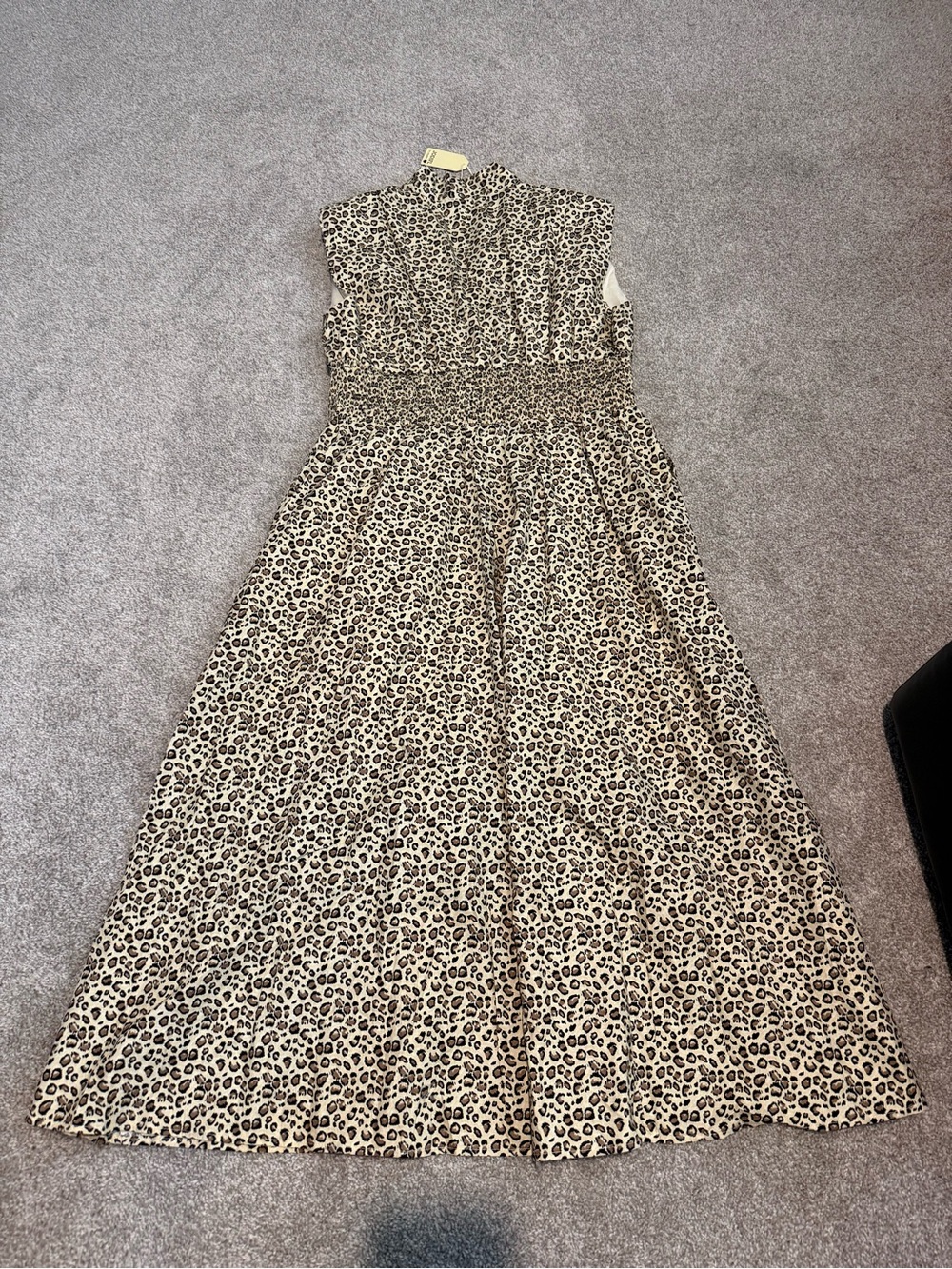 Jodifl Sleeveless Zip-Front Leopard Print Midi Dress - Beige & Black - Picture 6 of 10